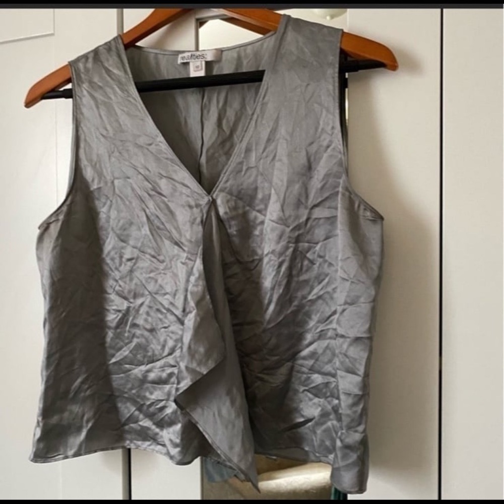 Realities Vest 100% Silk Blouse Size 10